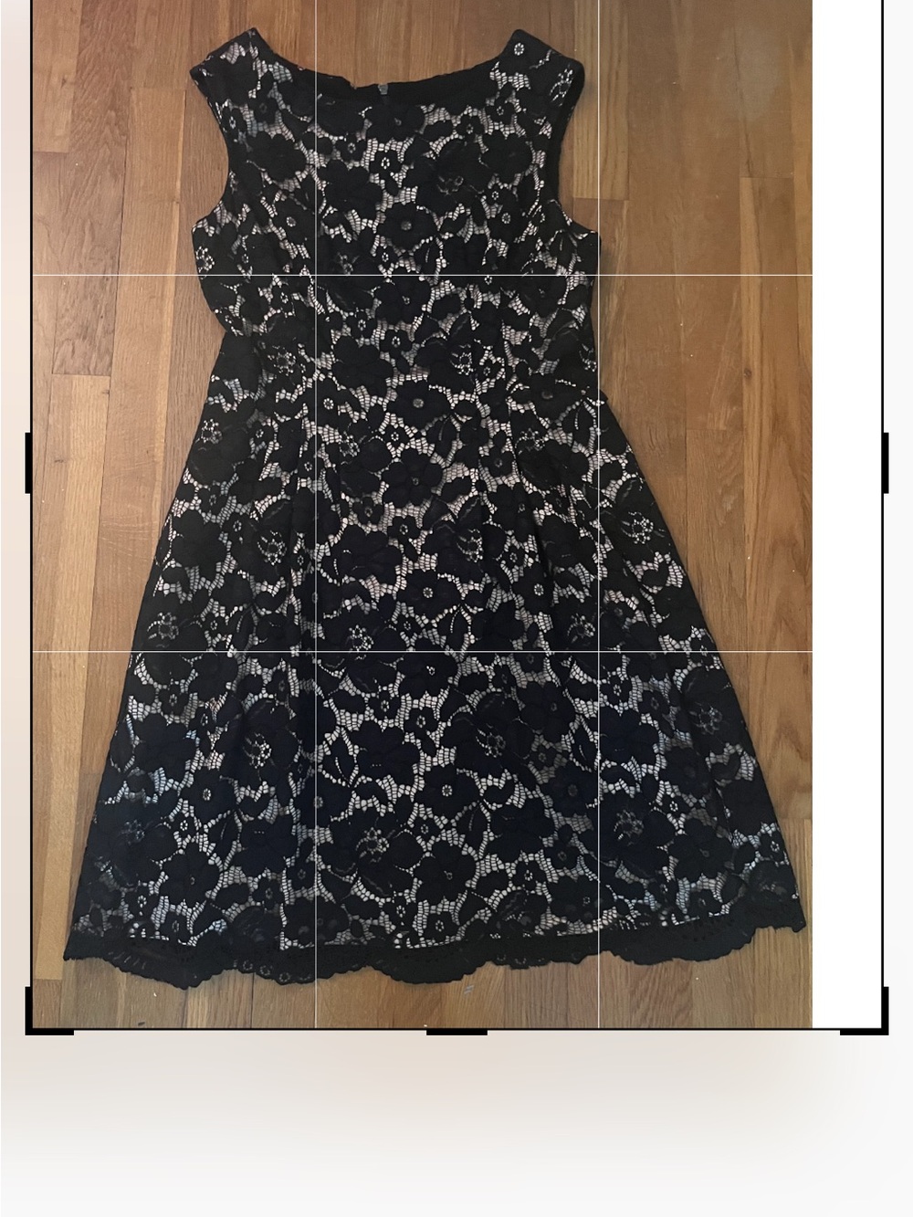Vince Camuto Black Lace Fit-and-Flare Midi Dress